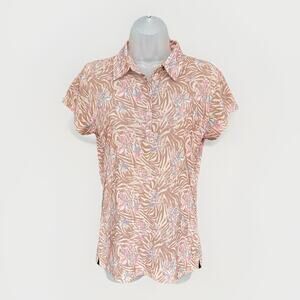 Daily Sports Short Sleeve Golf Polo Shirt Women's Size Medium Mesh Semi-Sheer